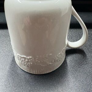 White Embossed Ceramic Mug - Classic Home Dining/American Living Mug